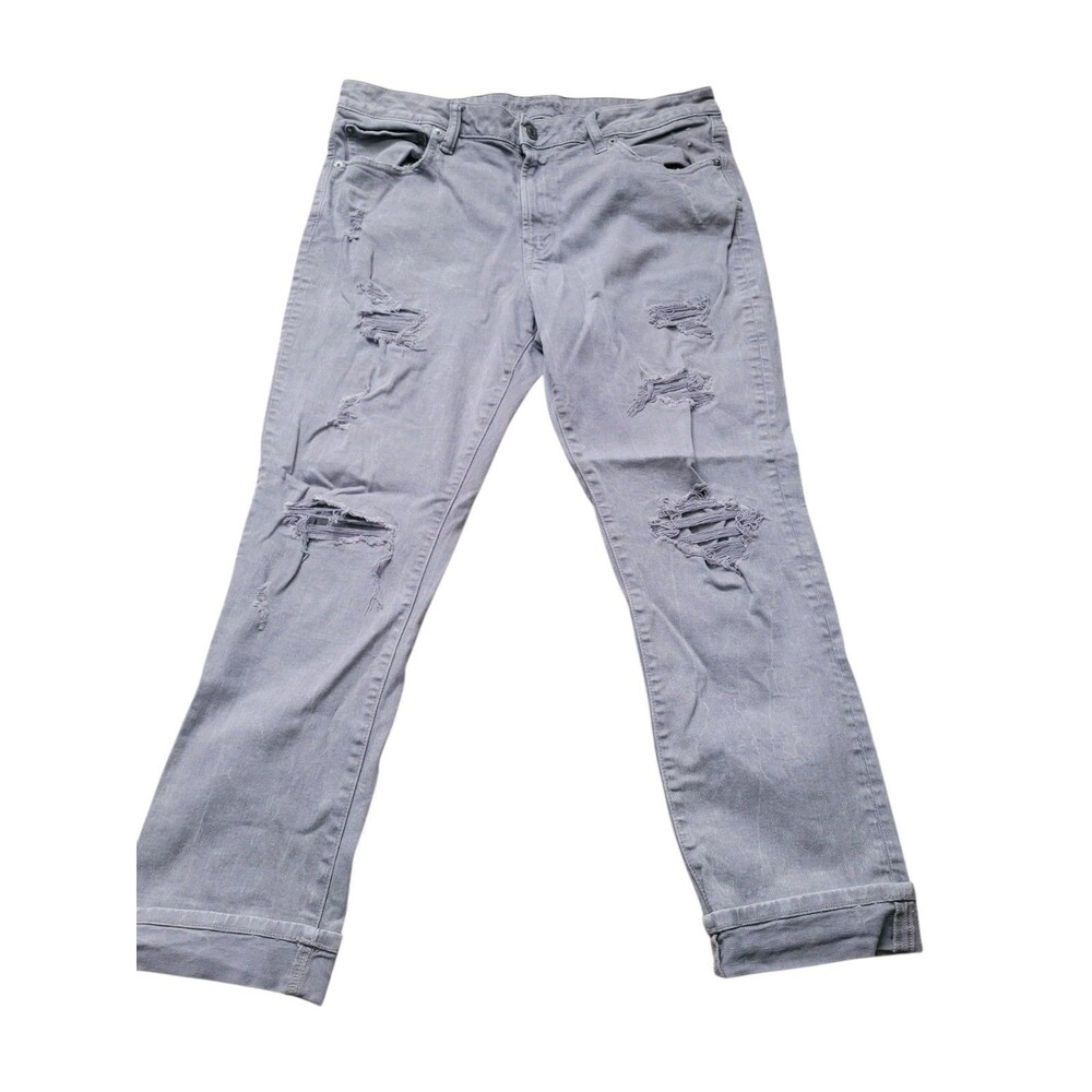 Men's Size 36x30 American Eagle Gray Destressed Jeans